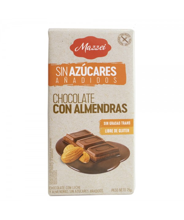 Barra de Chocolate Mazzei Befit con Almendras sin azúcares añadidos - 75g