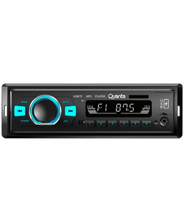 Reproductor de MP3 Automotriz Quanta QTRRA72 con Bluetooth/USB/MicroSD - Negro