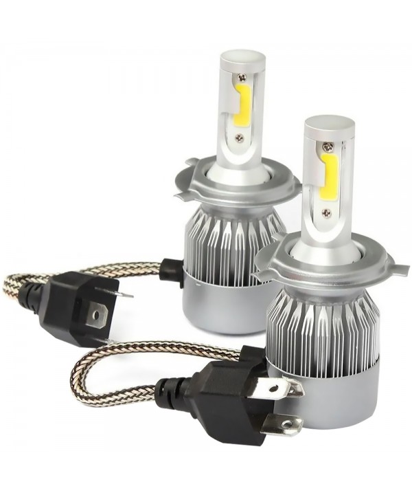 Lámpara C6 LED Headling H4 para Automóvil 36W/3000Lm - Plateado