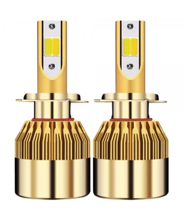 Lámpara LED Headling Authentic Lights H7 para Automóvil 38W/6000Lm - Dorado