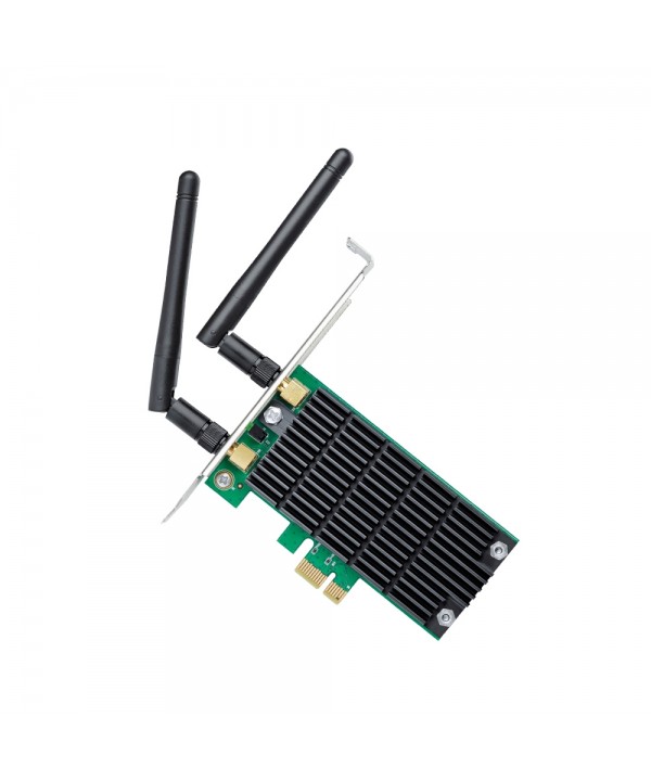 Adaptador WiFi PCI Express TP-link AC1200 Archer T4E Doble Banda /300Mbps en 2.4 GHz /867Mbps en 5 GHz /2x2 MIMO - Negro (Antenas)